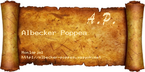 Albecker Poppea névjegykártya